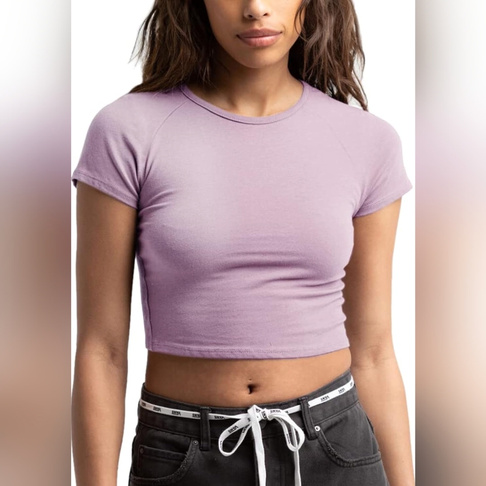 Hanyomo Women's Sports Fitness Basic Compression Running Crop Top Size L